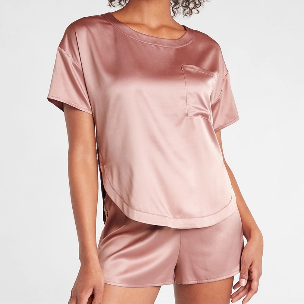 EXPRESS Satin Pajama Shirt (Size: S)